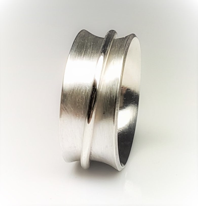 Buddhist-inspired handcrafted sterling silver fidget / meditation ring