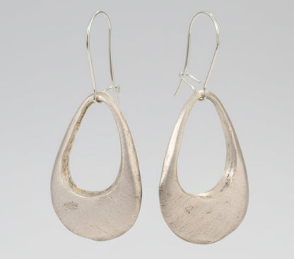 Pearlescent textured sterling silver handcrafted earrings