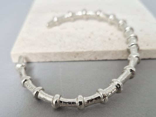 Sterling silver handcrafted heavy antelope bangle