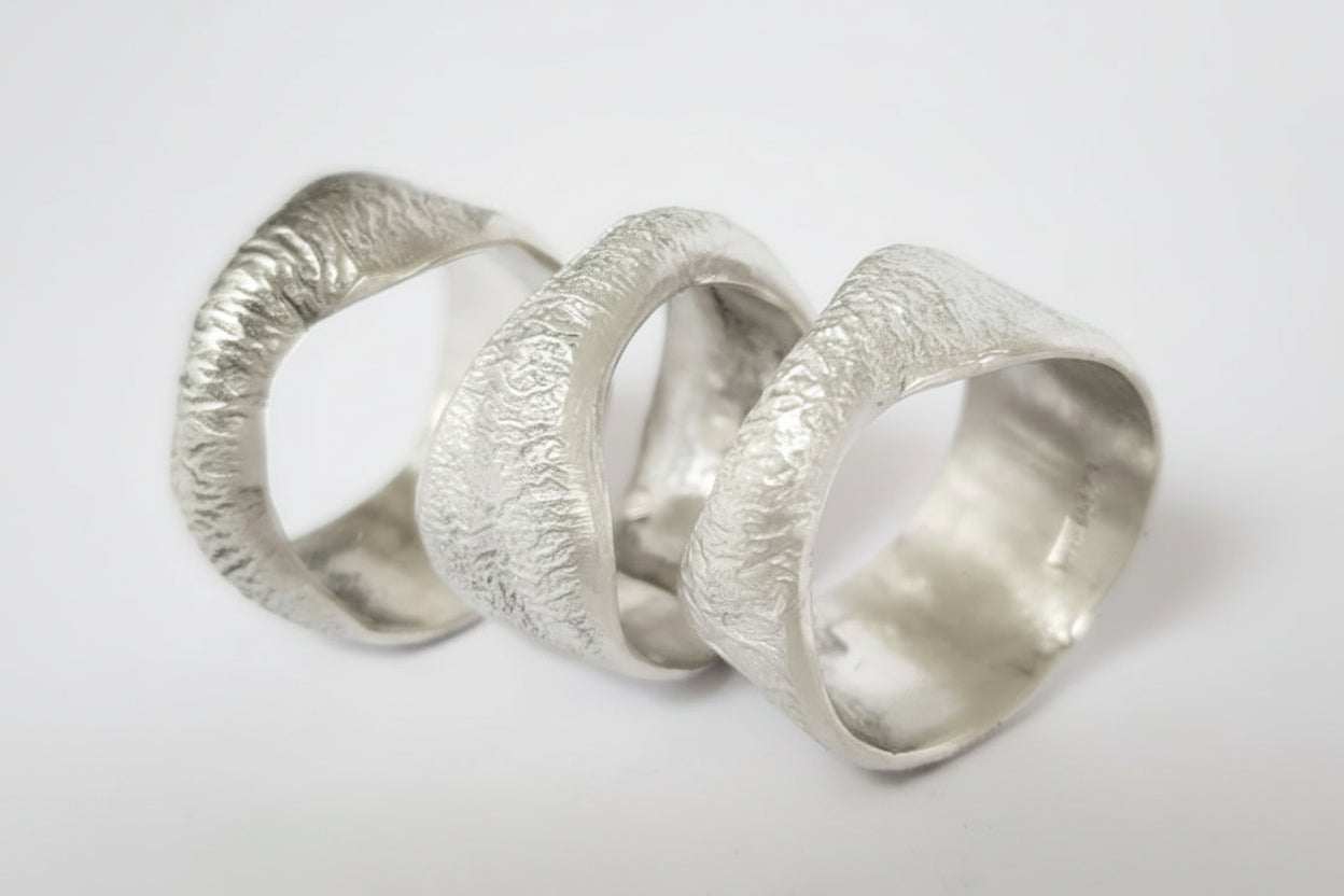 528Hz Frequency rings, handcrafted in sterling silver