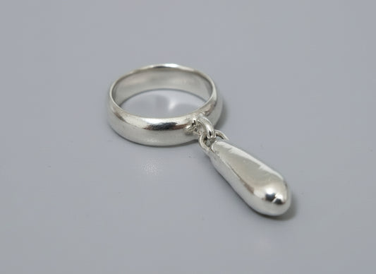 Handcrafted sterling silver dangle ring